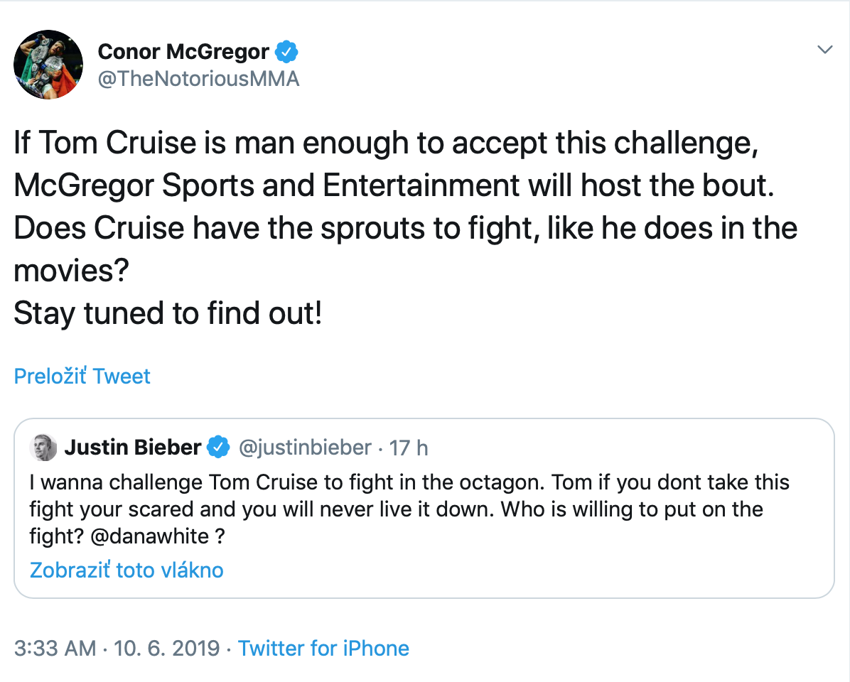 McGregor Bieber Twitter