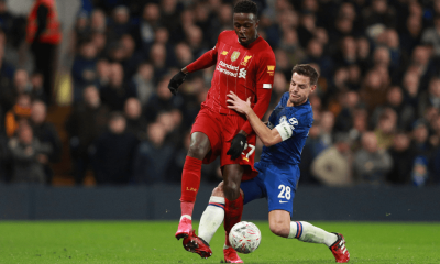 Divock Origi v zápase Liverpool - Chelsea