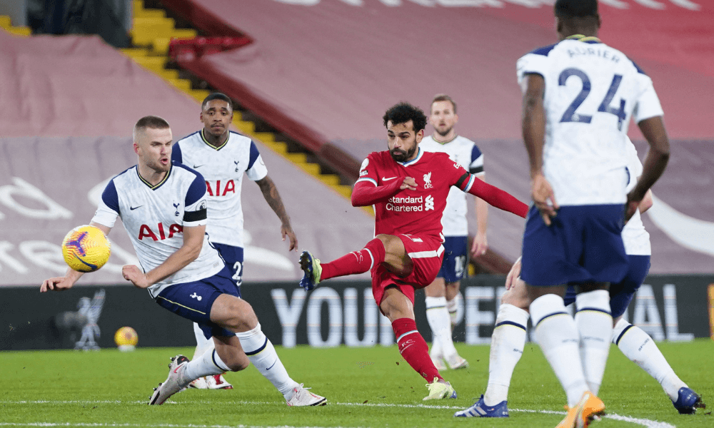 Salah v zápase Liverpool - Tottenham