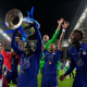 Ngolo Kanté s trofejou - Liga majstrov