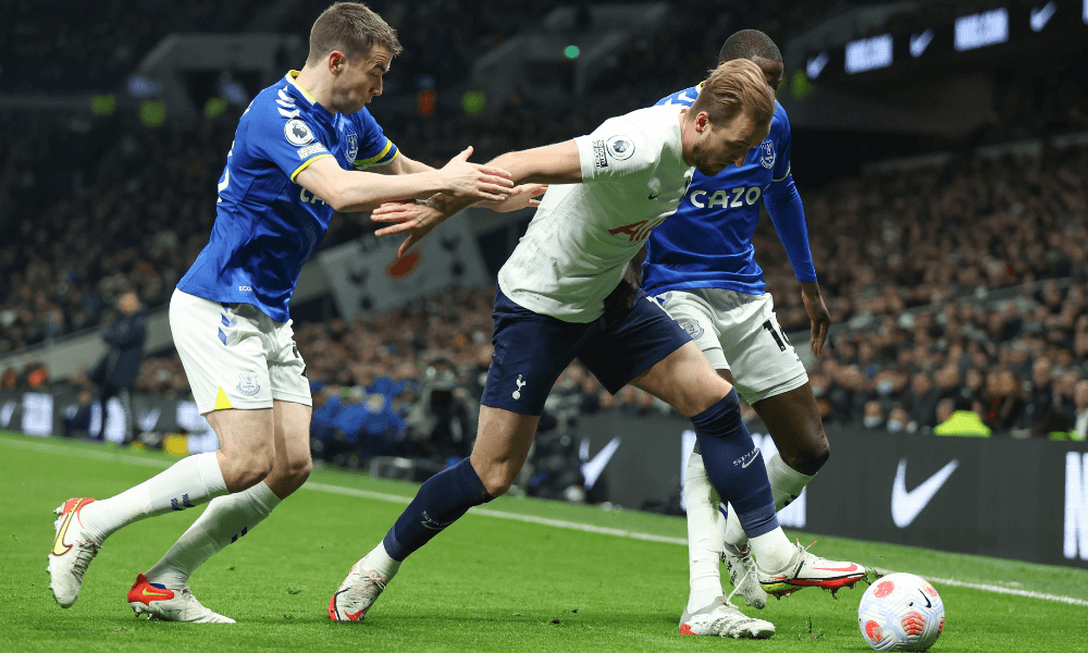 Harry Kane v zápase Everton - Tottenham