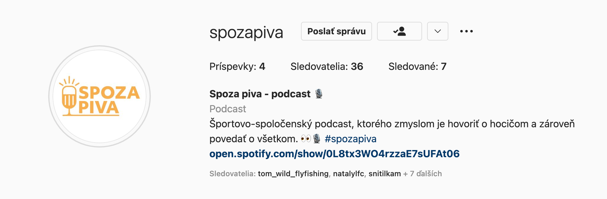 Instagram podcastu Spoza piva