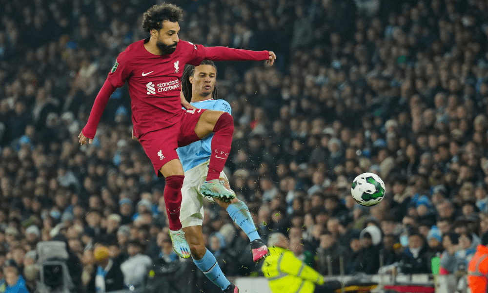 Salah v zápase Liverpool - Man City, Carabao Cup