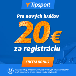 Tipsport bonus pre nových hráčov 20 € - 300x300