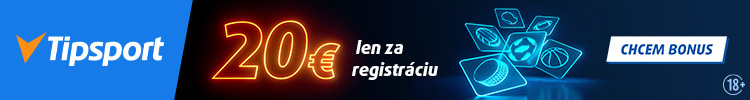 Tipsport bonus pre nových hráčov 20 EUR - 750x100