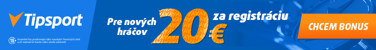 Tipsport bonus pre nových hráčov 20 € - 750x100