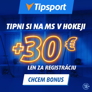 Tipsport registračný bonus 30 Eur pre nových hráčov - 300x300